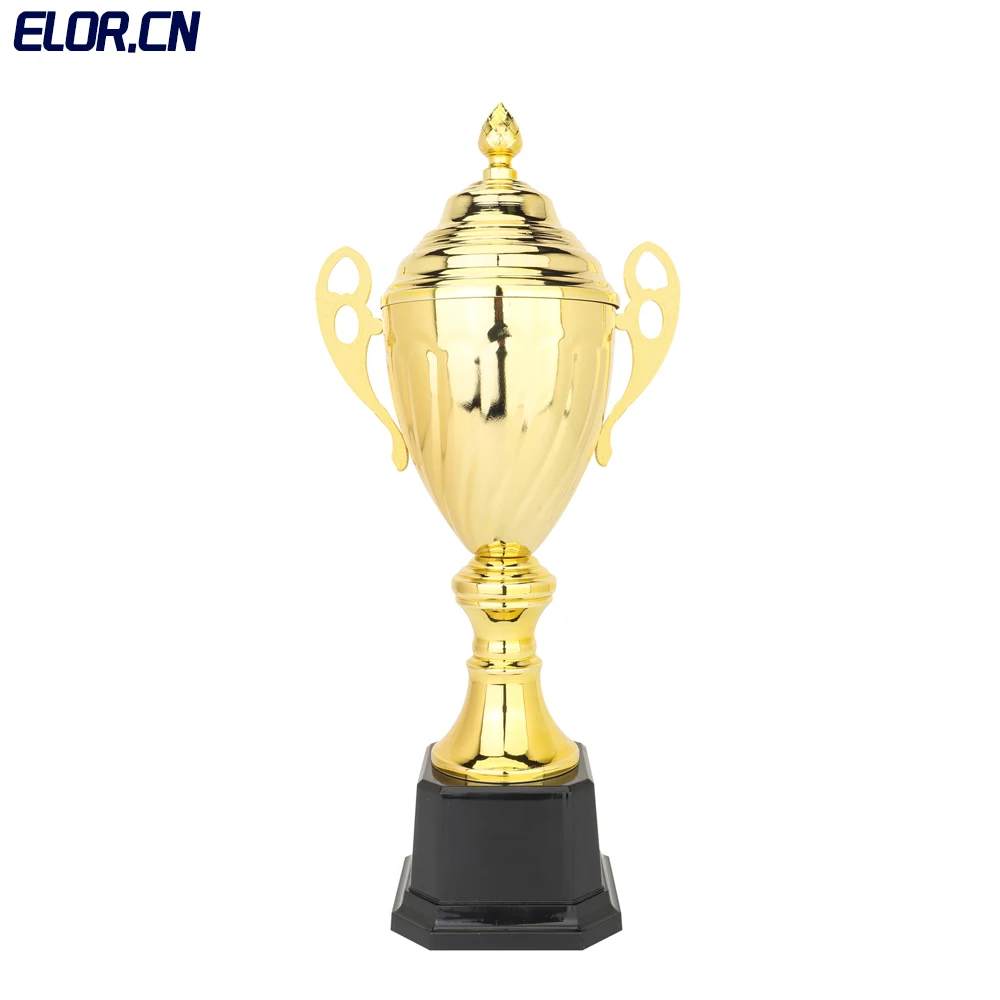 Elor Custom Made Good Quality Sports Metal Golden Award Trophies With Custom Nameplates For Ball Sports Games Competition