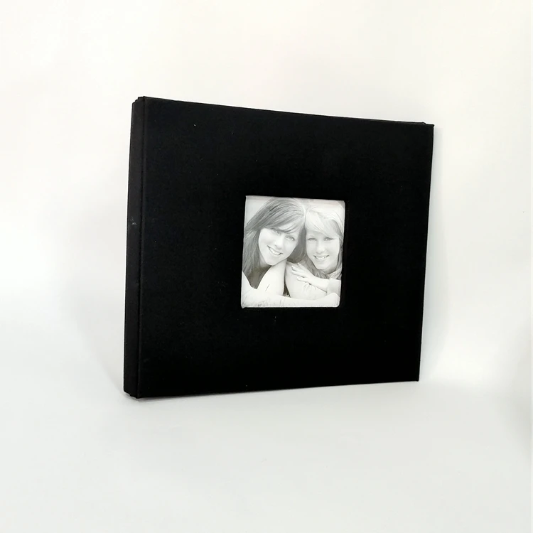 Stocked black fabric screw binding free to add inner pages 8X8 inch photo album