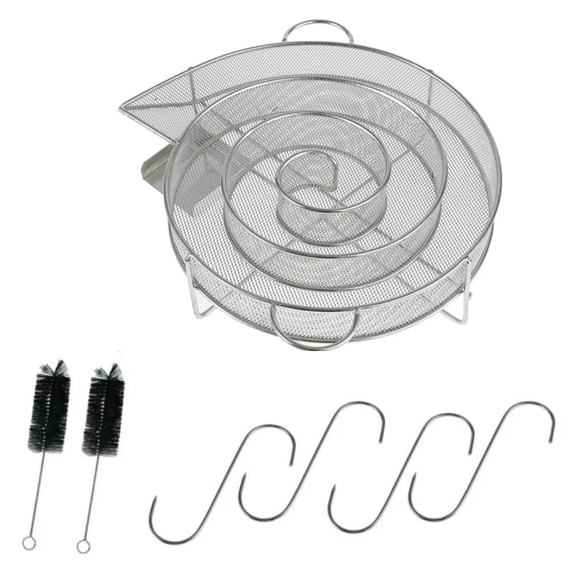 Cold Smoke Generator for BBQ Bacon Fish Salmon Meat dust Hot and Smoking Salmon Meat Burn Smoker Tools Bacon Meat Fish (round)