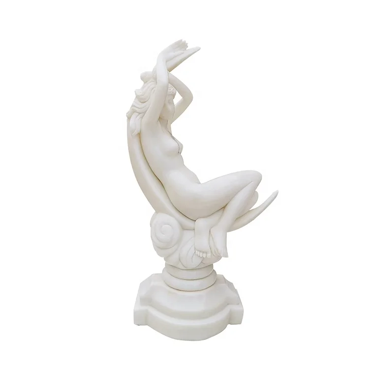 Garden decoration white marble  nude woman statue