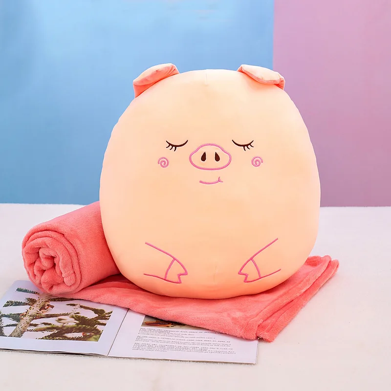 Симпатичная плюшевая игрушка кролик подушка с одеялом на