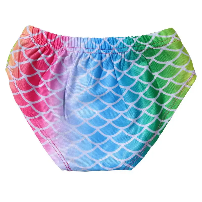 LQSZ 2022 Little Girls Kids Colorful Magical Suspender Cute Mermaid Sexy Bikini Three Pieces Custom Swimwear & Beachwear