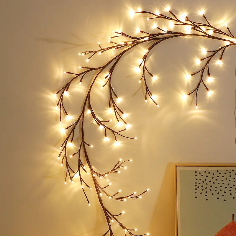 Kanlong wall decor 144LED USB Adaptor plug twinkling DIY artificial willow tree branch light wall rattan string light