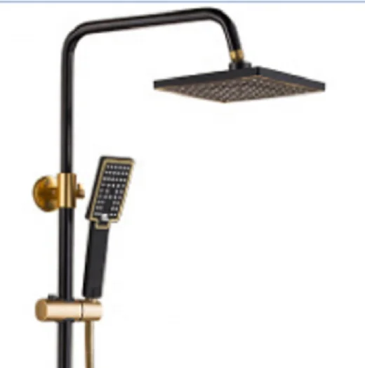 LN705 Korean Luxury New Design Classic Black Golden Rain Shower Set