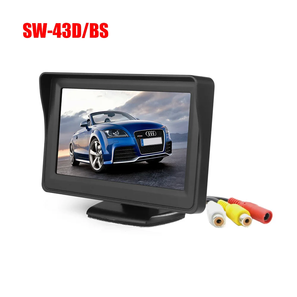 Car reversing aid 4.3inch car lcd 2 RCA video input display backup reverse parking monitor