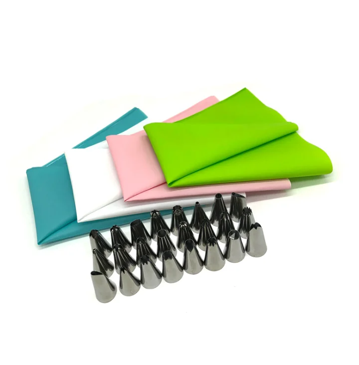 Силиконовый кондитерский мешок с наконечниками многоразовые мешки для глазировки и крема «сделай сам» 26 шт./компл. набор из 24 насадок украшения тортов