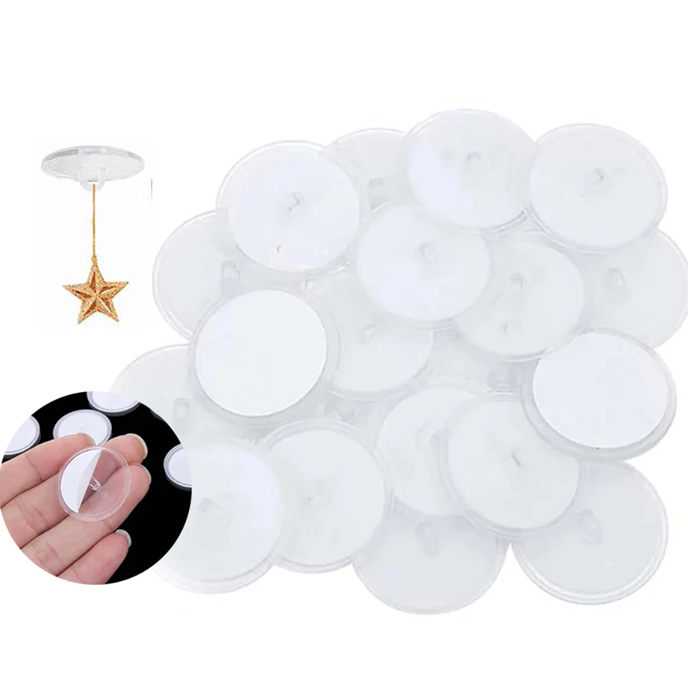 Strong Self-Adhesive Transparent Disc Hook Ceiling Christmas Decoration Seamless Hanging Flag Hooks Wall Household Products