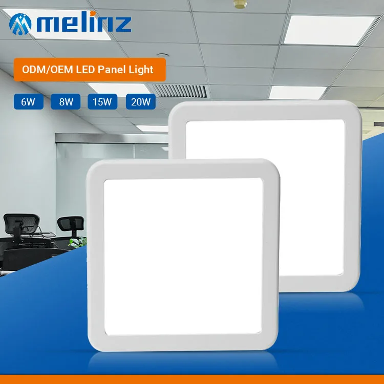MELINZ Wholesale Round Square Bright Slim Recessed Aluminum White 6W 8W 15W 20W LED Panel Light