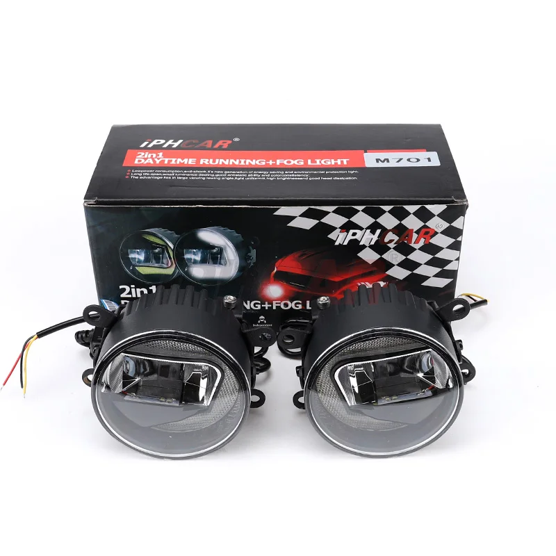 IPHCAR M701 90MM LED Fog Light with Daytime Running Light Universal for 12V Car
