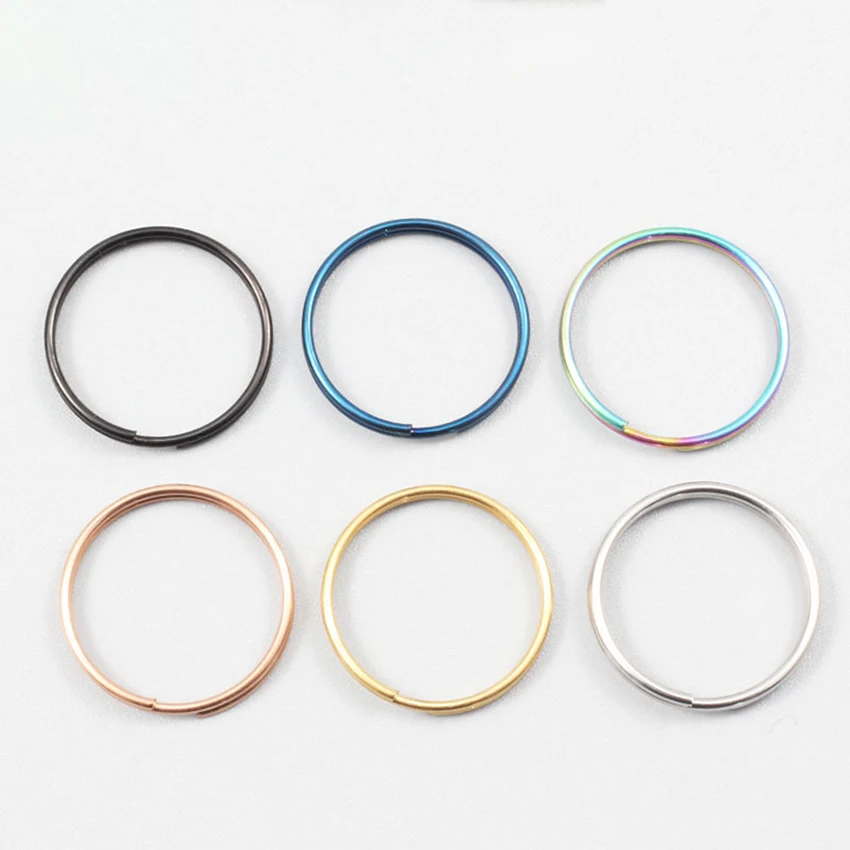 Wholesale Stainless Steel Gold Double Layers Spring Ring Rose Gold Split Ring Jewelry Finding Components Connectors Keychain