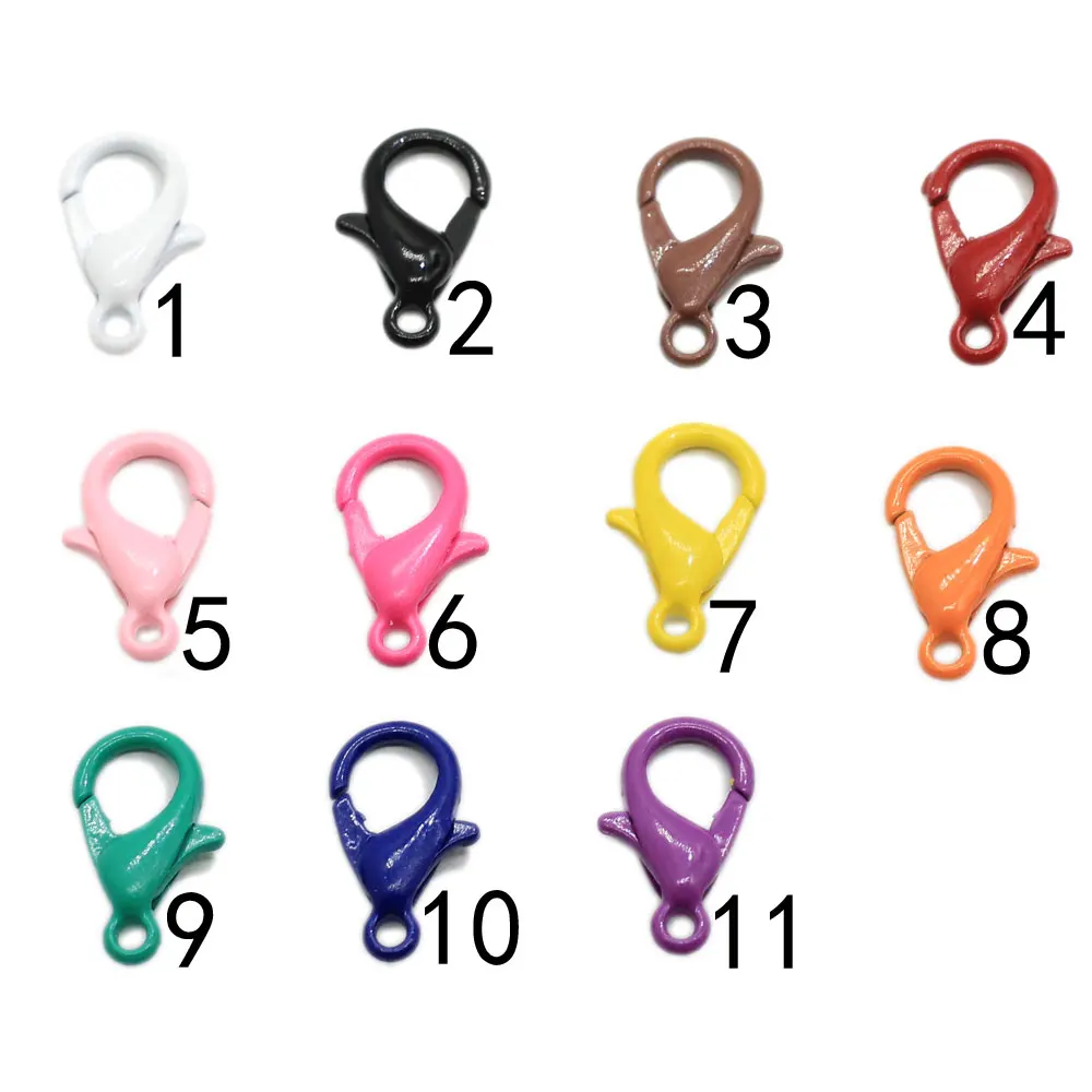New Arrive 100Pcs/lot 6*12MM Candy Color Plated Lobster Clasp Hooks For Necklace&Bracelet Chain DIY Fashion Jewelry Findings