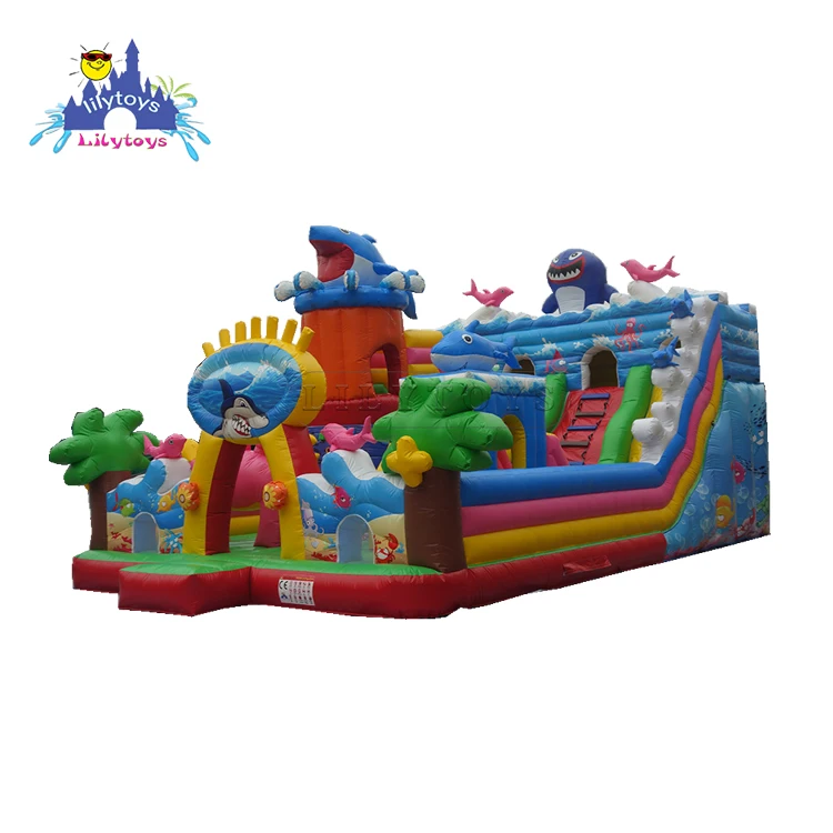 Closed inflatable trampolines dinosaur playground equipment for children