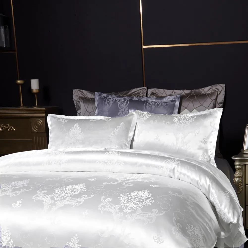 
Luxury satin bedding set Duvet Cover Set 4 pieces Jacquard Bedding Set Sheets 