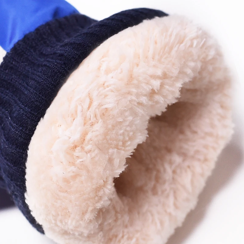 Kids Children Ski Gloves Waterproof Thicken Lined Fleece Warm Full Fingers Winter Snow Gloves Anti-Slip Sports Windproof Gloves