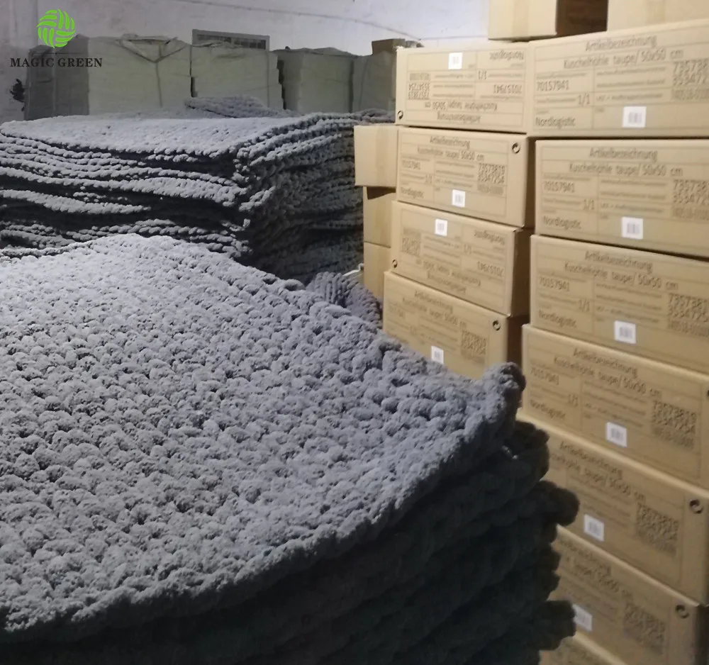 polyester thick chunky micro chenille  0.1s 2-2.5cm  jumbo yarn hand knitting hat rug plaid throw blanket