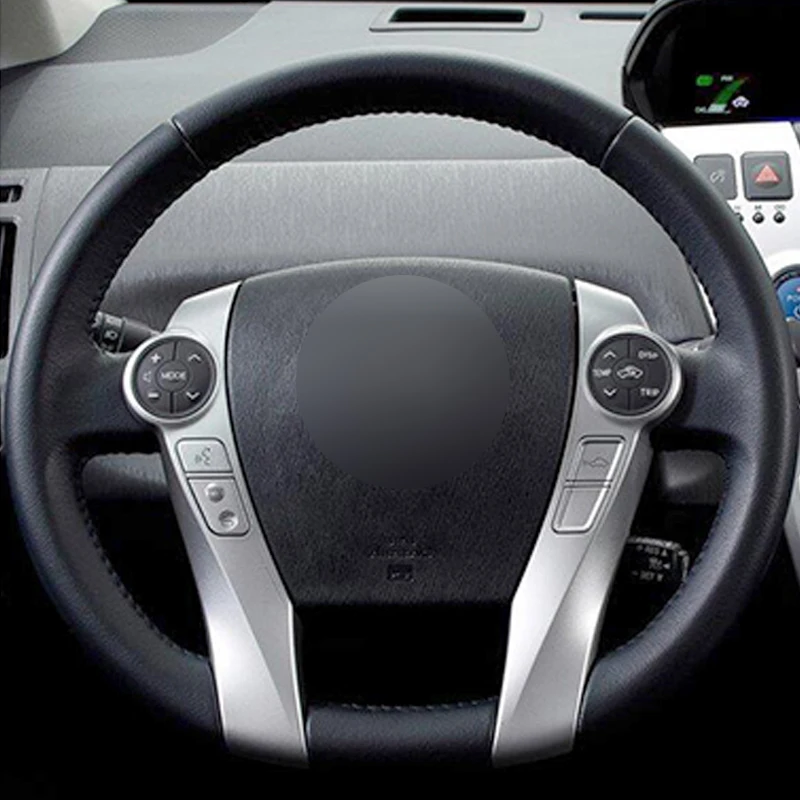 Handsewing Black PU Artificial Leather Car Steering Wheel Covers Wrap for Toyota Prius 30(XW30) 2009-2015 Prius C(US)2012-2017