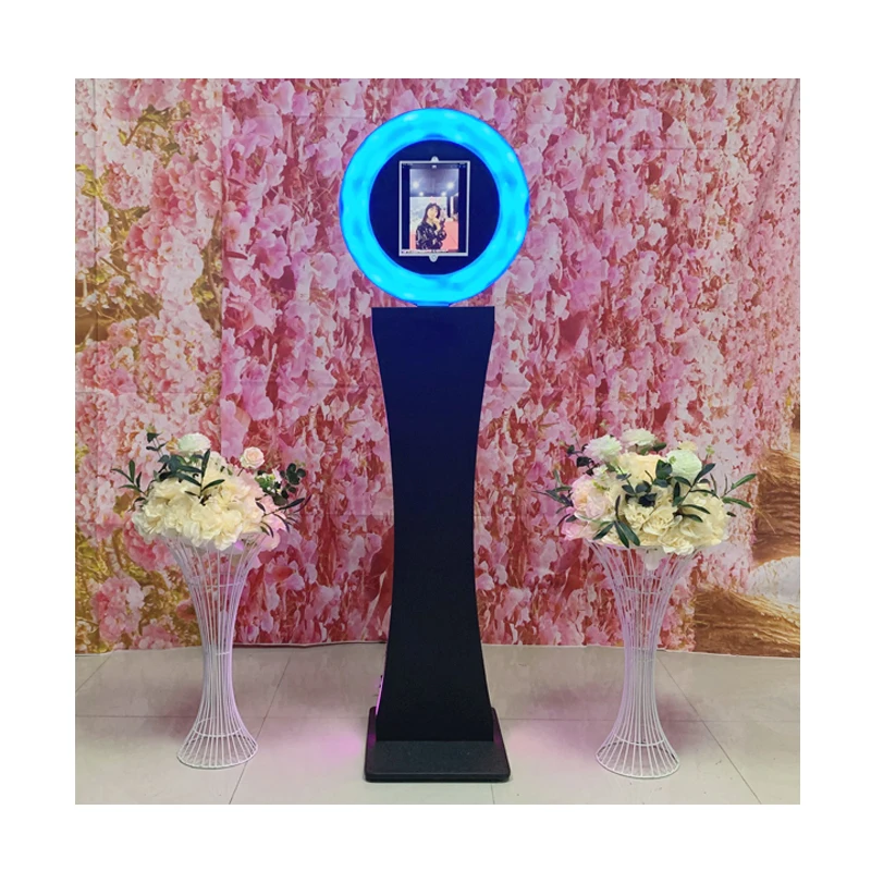 cheap social wedding rotating portable selfie photobooth enclosureipad photo booth with printer and camera