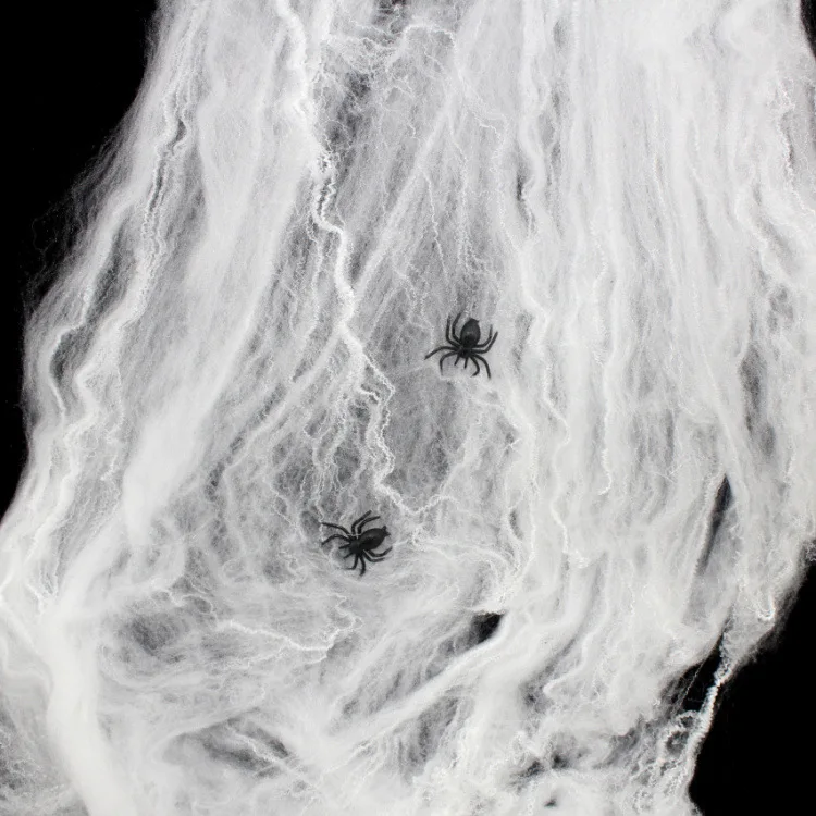 Halloween Stretch Spider Webs Indoor Outdoor Spooky Spider Webbing With Spiders For Halloween Decorations