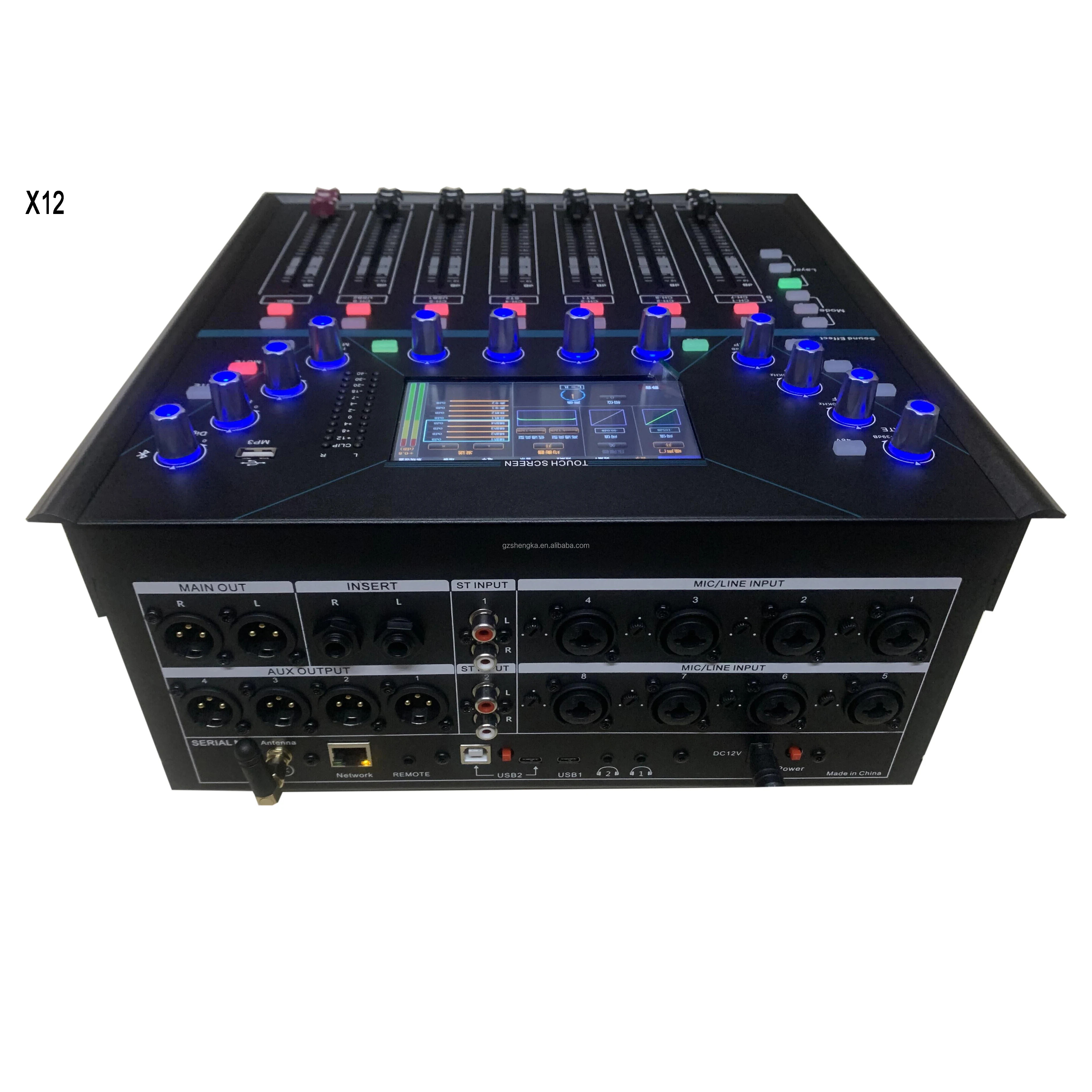 12-канальная цифровая консоль X12 Boutum профессиональный аудио 5-дюймовый сенсорный экран высокого разрешения цифровой микшер для прямой трансляции