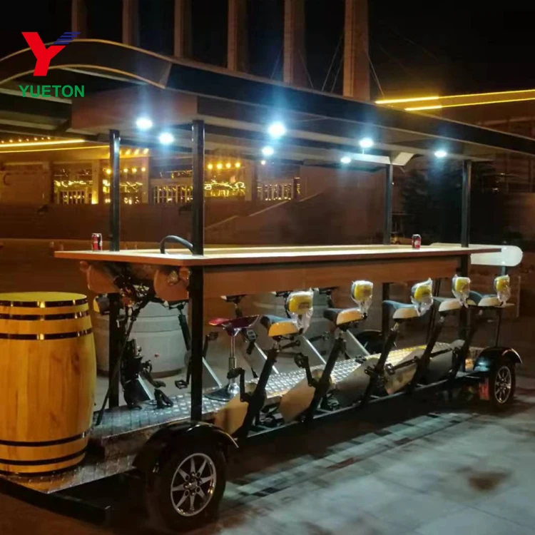 Mobile Sightseeing Bar Trailers Truck Carts Customized Cycling Electric Cart  Stand Beer Coffee Bike