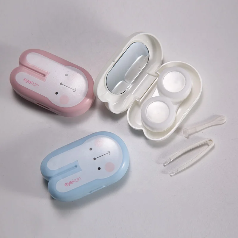 eyekan cute  contact lens case  multi color good quality case for eye contact lenses  travel kit