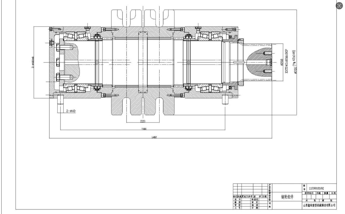 New Cast Iron Double Sprocket Assembly 1158010102 for Manufacturing Coal Plant Scrap Conveyor