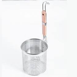 Cooking Spoon Fried Food Noodle Hot Pot Strainers Filter Wood Handle Colander Stainless Steel Kitchen