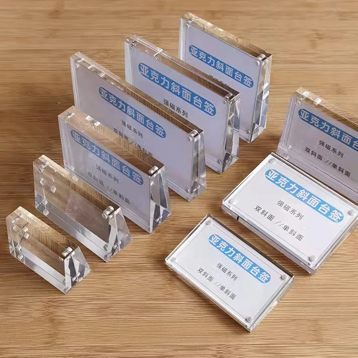 Wholesale Clear L-type Displays Table Cards clear acrylic products Desktop nameplate Table Card Acrylic Price Tag Holder