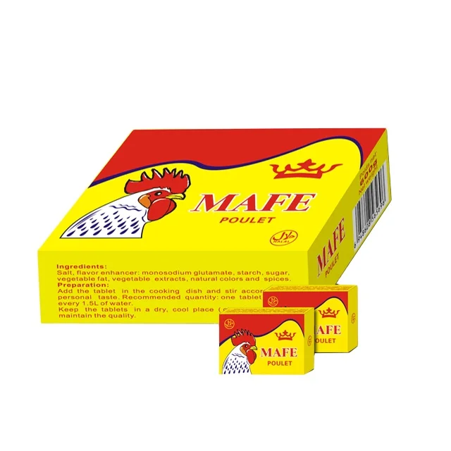 High quality good taste chicken bouillon cube envelope package seasoning cube for soup cooking with 10g 12g