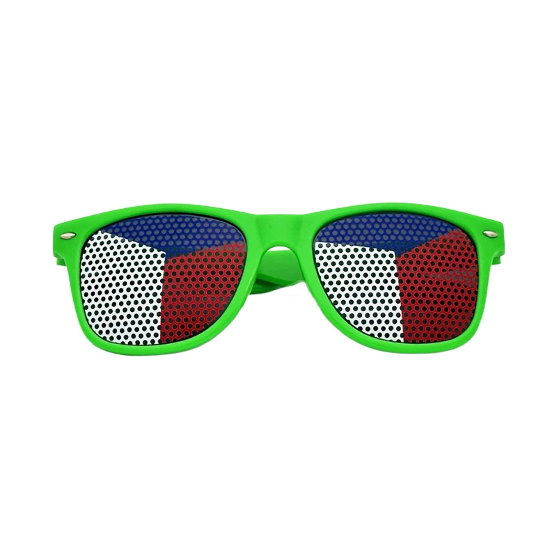 Factory UV400 custom flag sun glasses Cheap Promotion Pinhole Sticker Sunglasses for party
