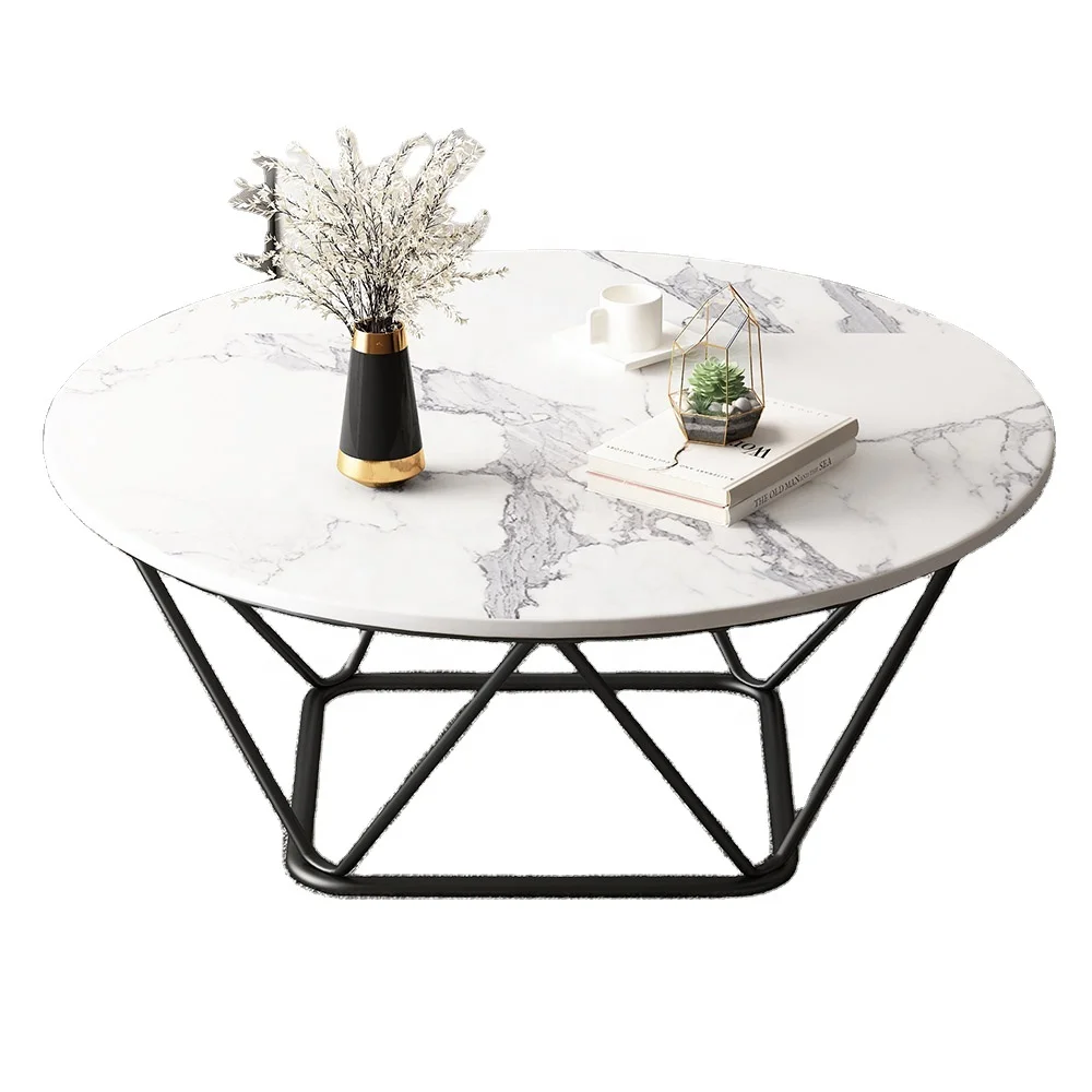 marble top coffee table living room furniture multifunction coffee table modern nordic style  outdoor tables gold metal frame