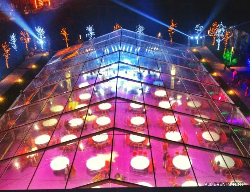 Luxury aluminum frame transparent PVC party wedding tents with glass walls