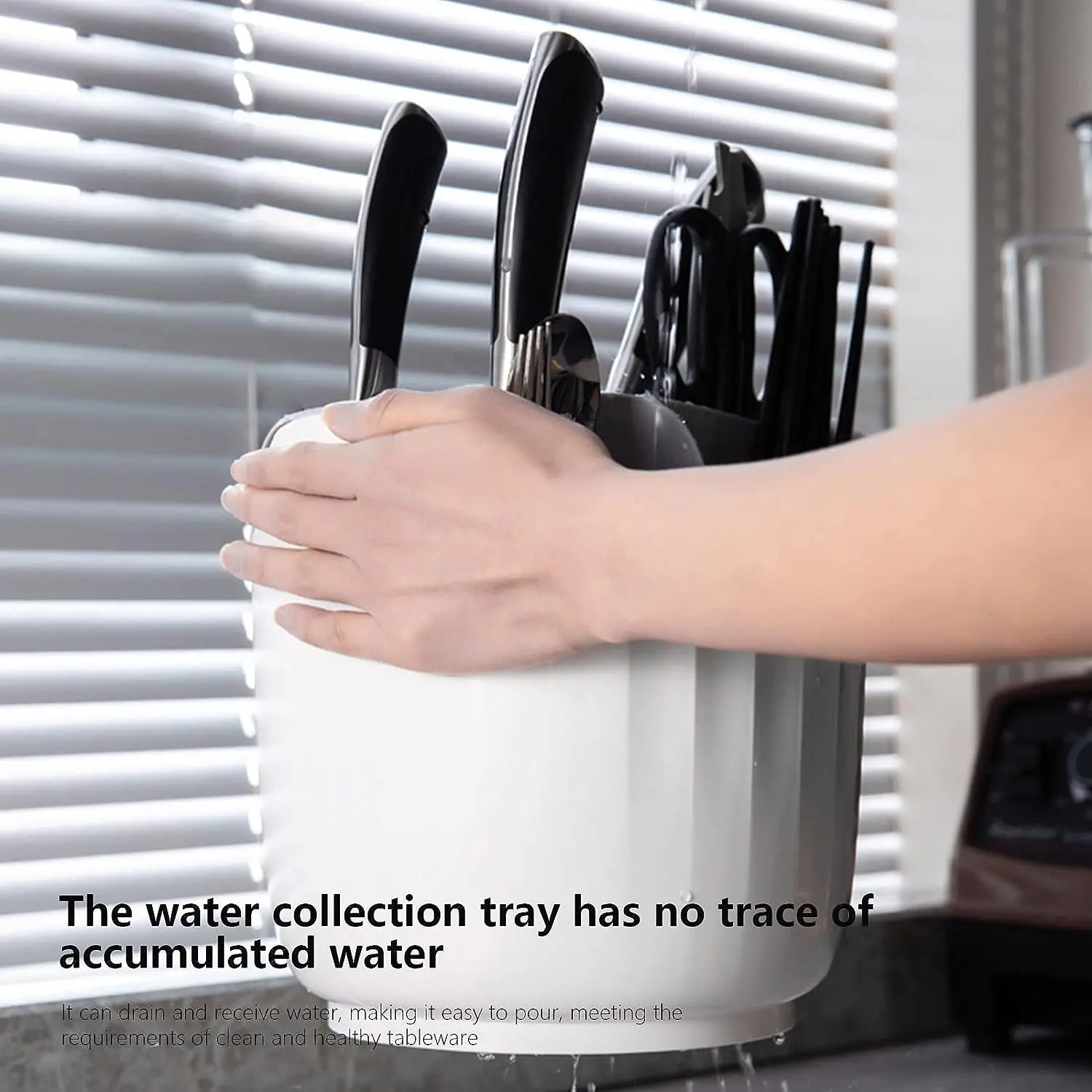 Knife Rotating Holder for Kitchen Counter, Universal Knife Block Rack Shelf, 3 in 1 Multi-function Rotating Knife Block