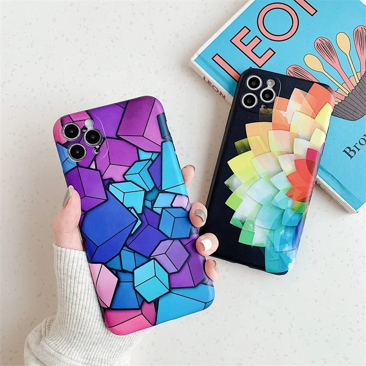 Чехол для телефона iPhone 11 12 Pro Max, Модные Цветные мягкие IMD чехлы для iPhone xs max x 6 6s 7 8 Plus