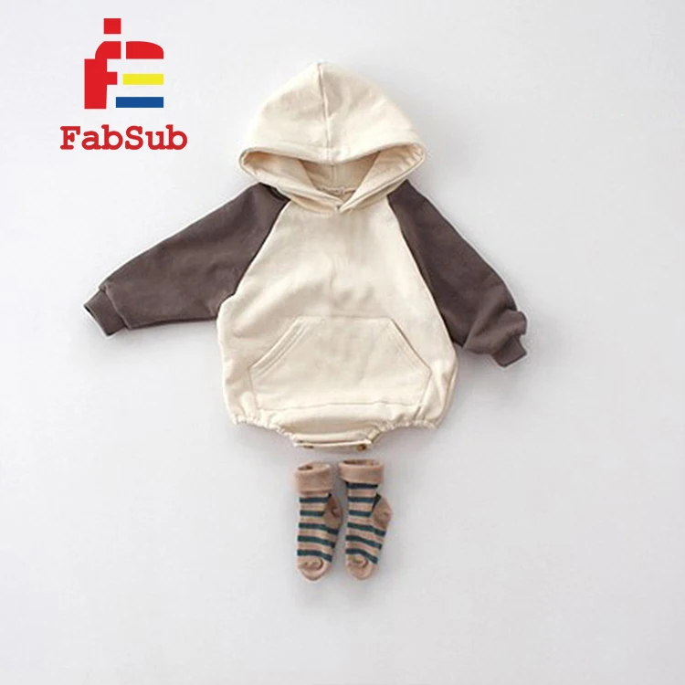 Toddles Sweater Bubble Romper French Terry Long Sleeve Raglan Hoodie Romper Bodysuit Pocket Autumn Sublimation Baby Romper