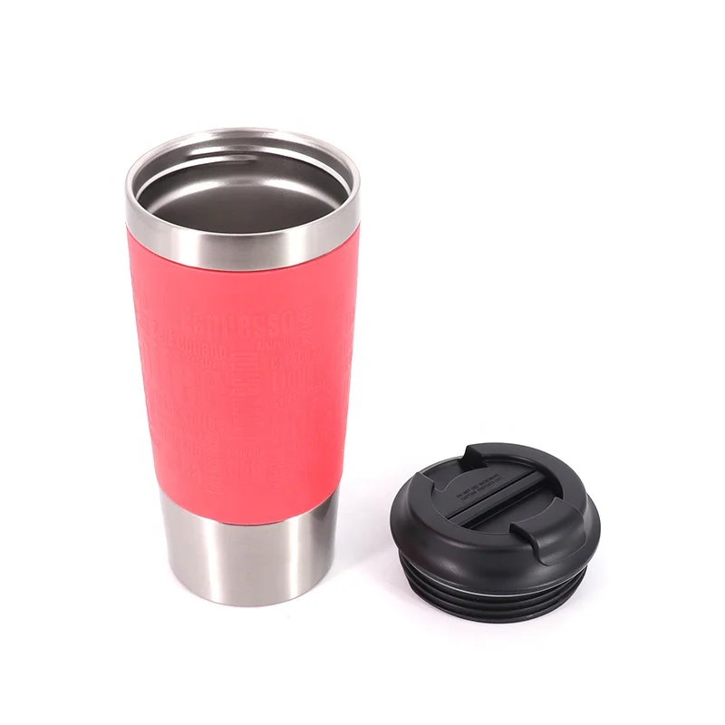 Outdoor Camping Travel Car 450 ml Stainless Steel Thermal Coffee Red Mug Vacuum Flask Mug