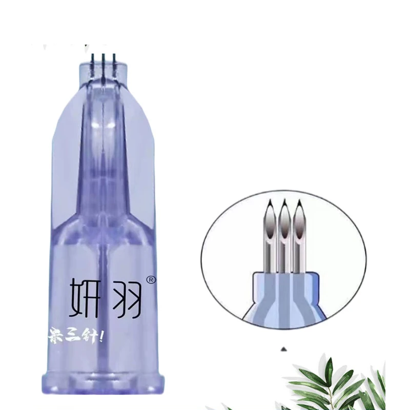 Factory Crystal 34G Nanosoft Needle Disposable Individual Needles Fillmed for Eyes Mesotherapy 3 Pins 1.0mm/1.2mm/1.5mm
