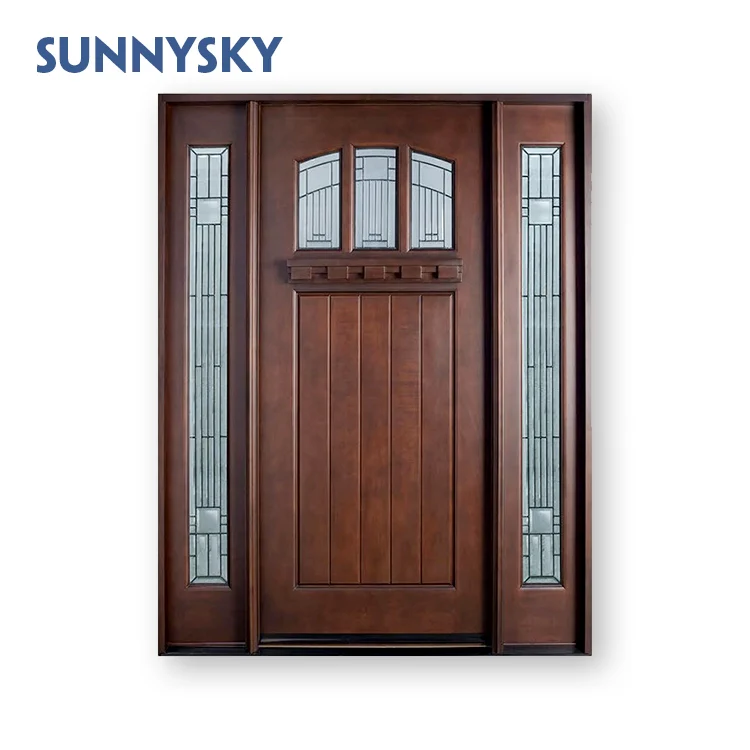 Sunnysky custom Apartment MDF cnc veneer flush designs wooden net door