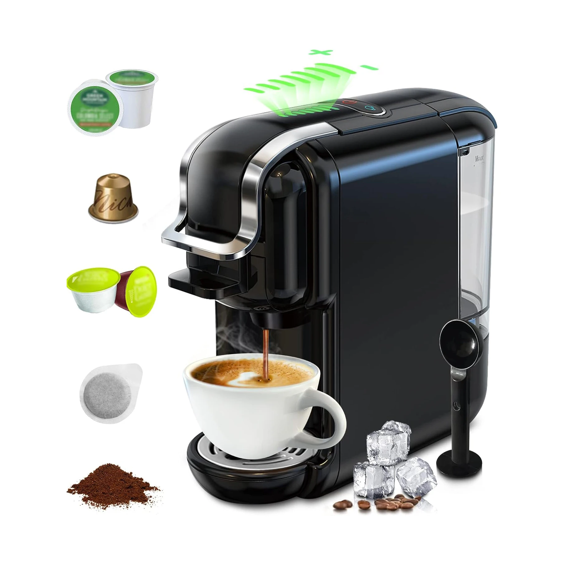 Hot and Cold Automatic Capsule Coffee Machine for DG, NES, Coffee Pod, Coffee Powder and Capsules