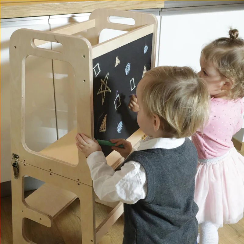 Самая продаваемая на заказ деревянная Регулируемая ступенчатая табуретка Amazon, защитная ступенчатая табуретка