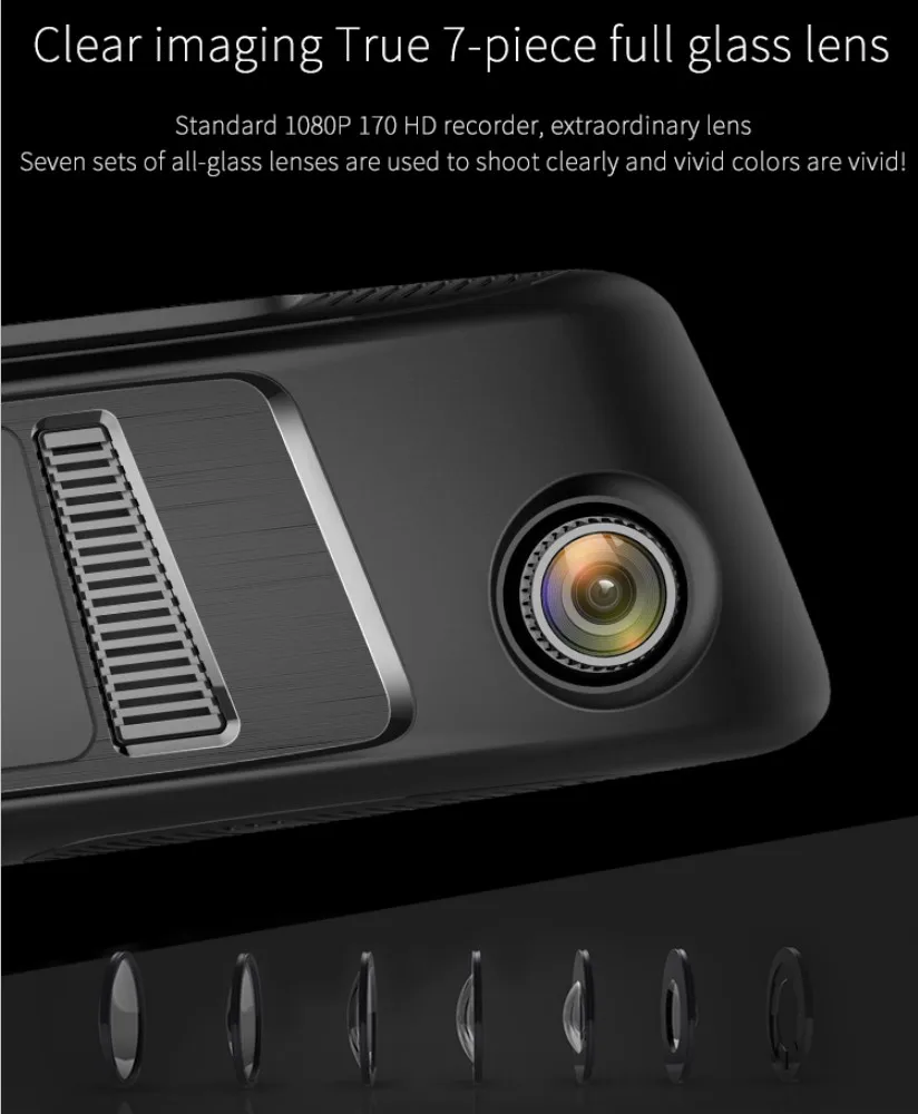 Car Black box 3 camera 7Inch Small Vehicle Night Vision Car Dvr 4G Video Recorder Dashboard Front Rear Camera Dash Cam