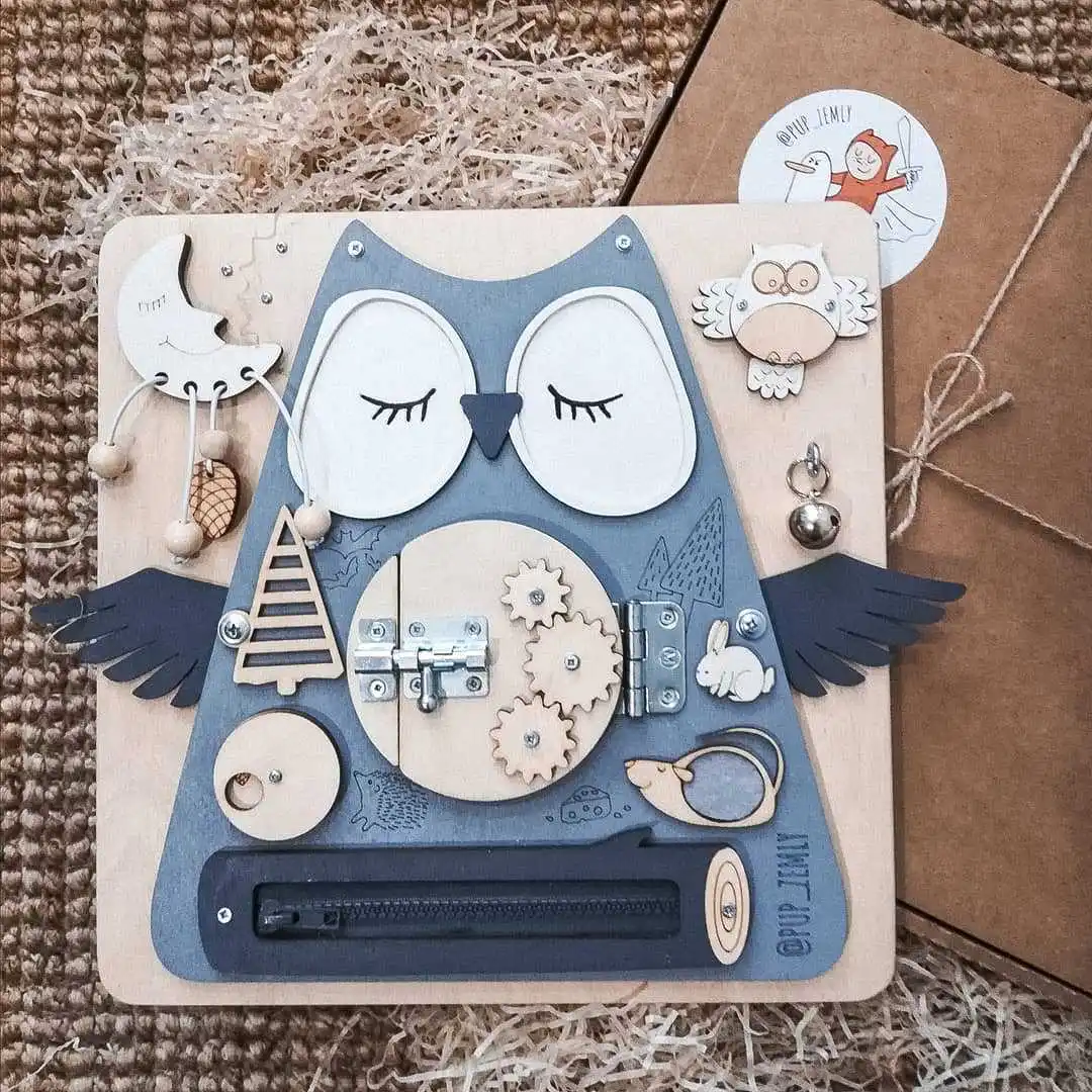 Toddlers busy board autism toys activity toddlers board educational learning toys wooden sensory toys montessori