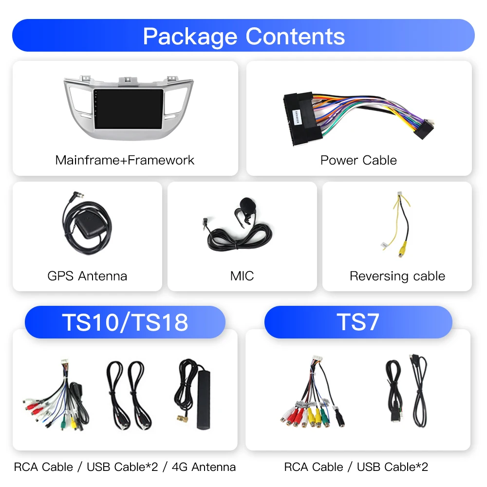 NaviFly TS10 TS18 Newest android 1280*720P Qled screen Car Radio player for Hyundai Tucson 2014-2018 with GPS DSP RDS