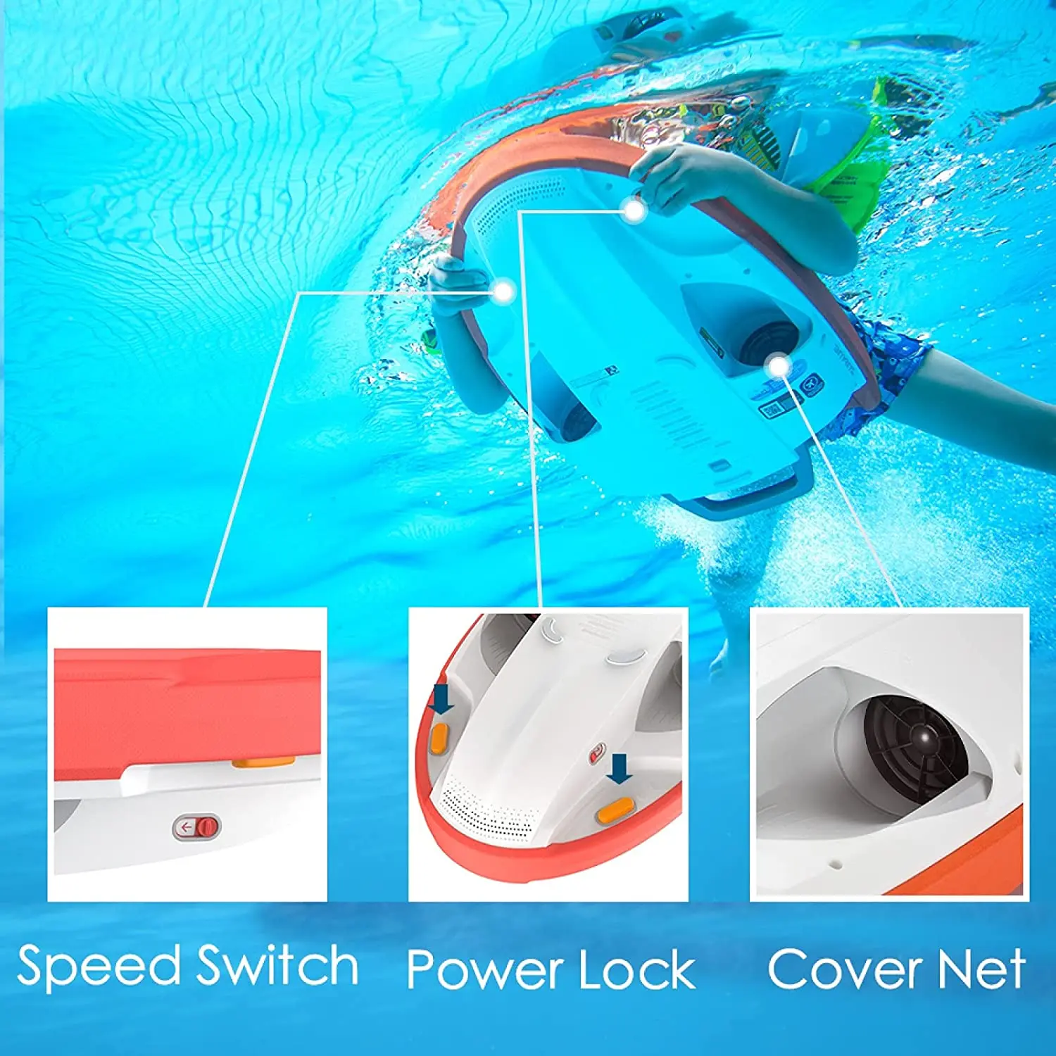 Sublue Swii Water Scooter Water Sports Equipment Underwater Scooter for Kids Swimming Pools 45 Mins Working 5kgs thrust