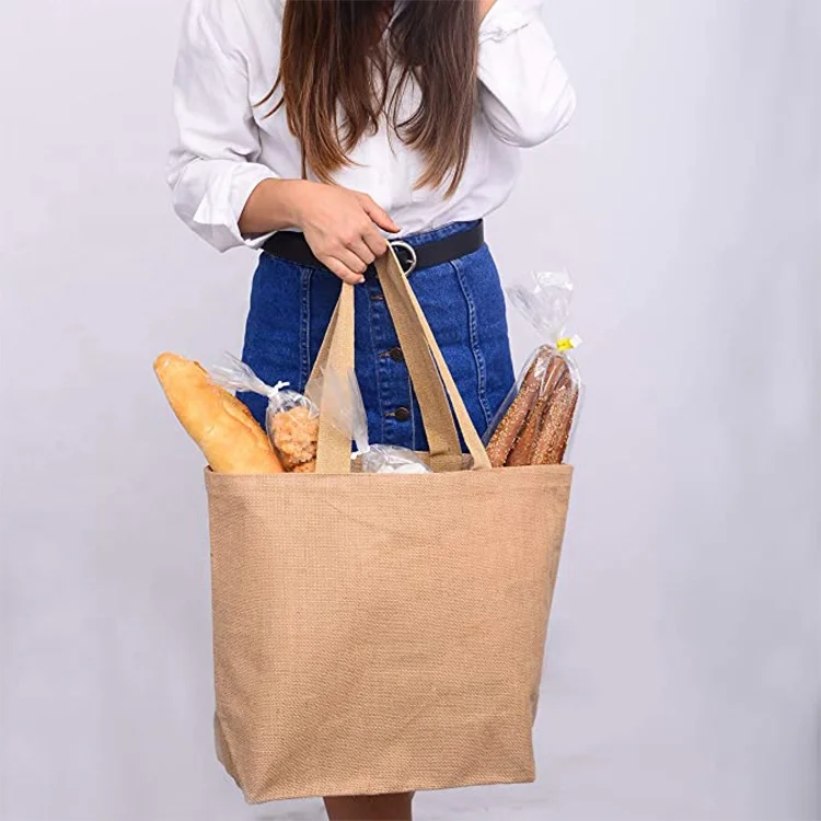 Wholesale Manufacturers Reusable Bags for Shopping Eco Tote China Jute Bag