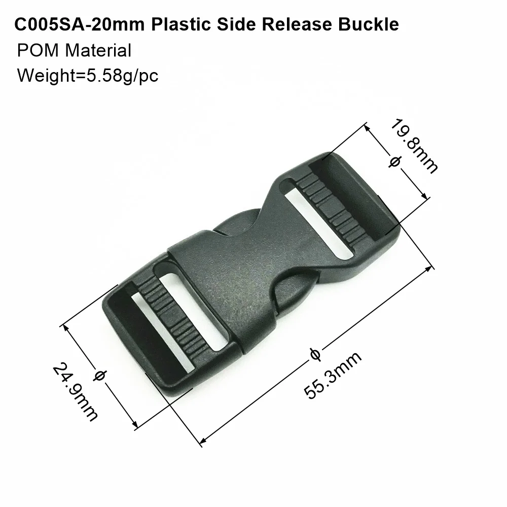 20mm Plastic Side Release Buckle, quick release plastic buckle
