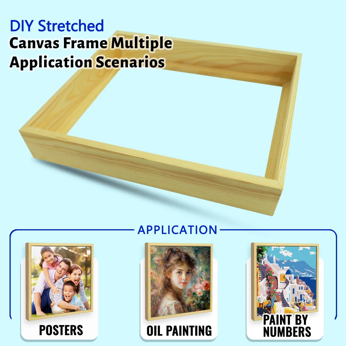 Mengzhihua Wholesale Art Supplies Floater Frames for Canvas Paintings, Canvas Picture Frame (30x30CM, Burlywood)