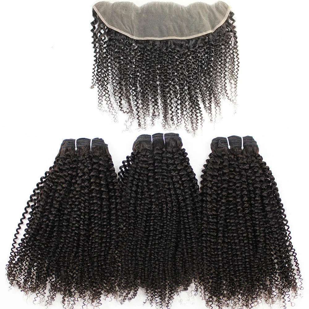 12 A 3 piece weaving kinky hair curly water wave cuticle aligned 100% Brazilian raw virgin human hair extension wholesale