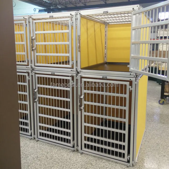 large Tempered Glass Dog Kennel Runs with HDPE or stainless steel Panel
