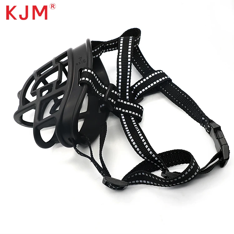 KJM Manufacturer free sample pet products dog mask adjustable leash anti-bite pet training dog muzzle high quality